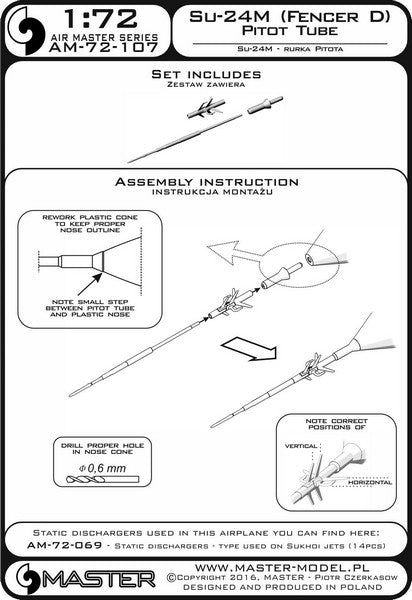 MASTER AM-72-107 1/72 Su-24M (Fencer D) - Pitot Tube