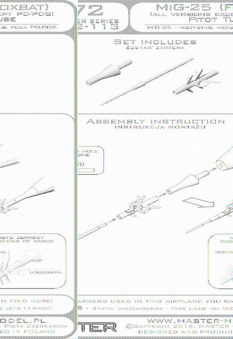 MASTER AM-72-113 1/72 MiG-25 (Foxbat) (all versions except PD/PDS) - Pitot Tube