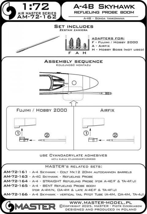 MASTER AM-72-162 1/72 A-4B Skyhawk - refueling probe boom