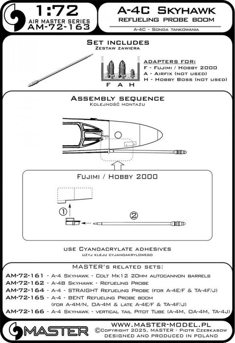 MASTER AM-72-163 1/72 A-4C Skyhawk - refueling probe boom