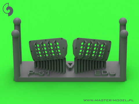 MASTER AM-72-175 1/72 P-51 Mustang - carburator air filter cover - RAF louvred type - version A (for Eduard)