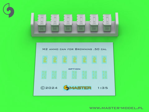 MASTER GM-35-068 1/35 M2 ammunition cans for Browning M2 .50 cal machine gun - WWII version (6 pcs) - CLOSED