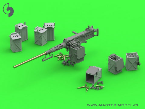 MASTER GM-35-069 1/35 Browning M2HB .50 cal (12,7mm) - on tank mount - early WWII version (D69820 cradle with small 50 round ammo can D68375)