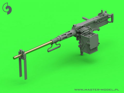 MASTER GM-35-069 1/35 Browning M2HB .50 cal (12,7mm) - on tank mount - early WWII version (D69820 cradle with small 50 round ammo can D68375)