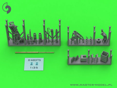 MASTER GM-35-070 1/35 Browning M2HB .50 cal (12,7mm) - for M10 Tank Destroyer (D70627 cradle with small 50 round ammo can D68375)