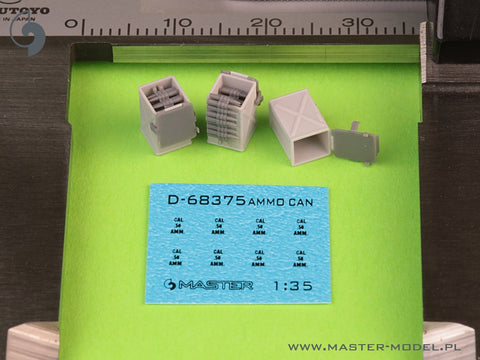 MASTER GM-35-071 1/35 Early small (50 round) ammunition cans (D68375) for Browning M2HB .50 cal machine gun (6 pcs) - OPENED