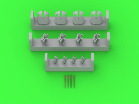 MASTER SM-350-112 1/350 German gun 8,8cm/45 (3.46in) Flak L/45 - used on most German warships of WWI - (resin and turned parts) - (4pcs)