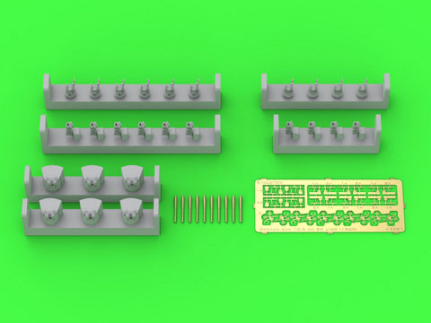MASTER SM-350-113 1/350 SMS Emden - 10,5 cm SK L/40 guns - (resin, PE and turned parts) - (6pcs shielded and 4pcs open mount)