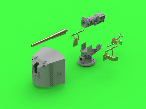 MASTER SM-350-113 1/350 SMS Emden - 10,5 cm SK L/40 guns - (resin, PE and turned parts) - (6pcs shielded and 4pcs open mount)