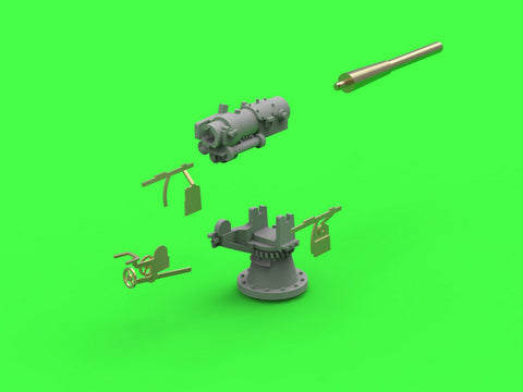 MASTER SM-350-113 1/350 SMS Emden - 10,5 cm SK L/40 guns - (resin, PE and turned parts) - (6pcs shielded and 4pcs open mount)