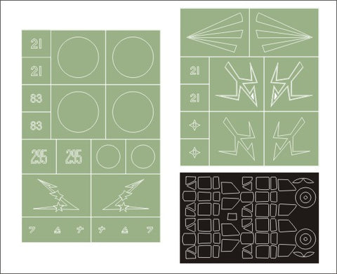 MONTEX MM32071 1/32 キ61-I 飛燕 2 canopy masks(outside & inside) + 2 insignia masks