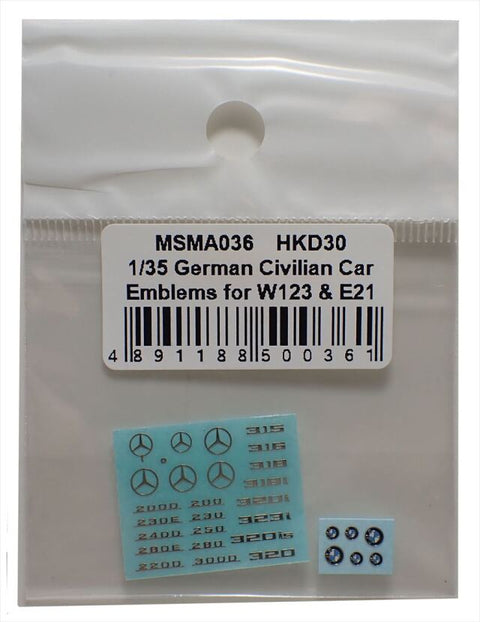 MSM Creation MSMA036 1/35 W123/E21 German Civilian Vehicle Emblem