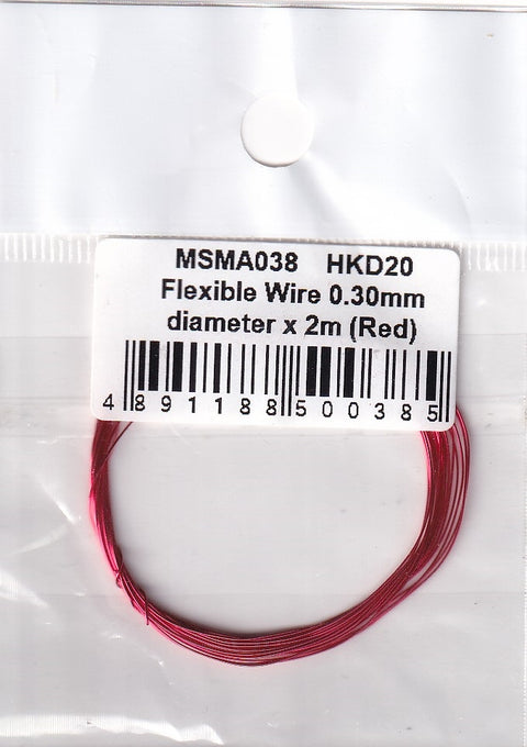 MSM Creation MSMA038 Flexible Wire, Diameter 0.30mm x 2m (Red)