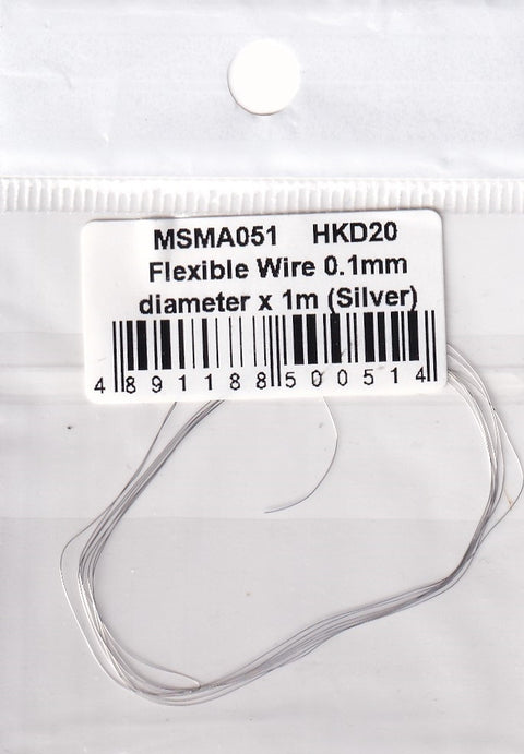 MSM Creation MSMA051 Flexible wire, 0.1mm diameter x 1m (Silver)
