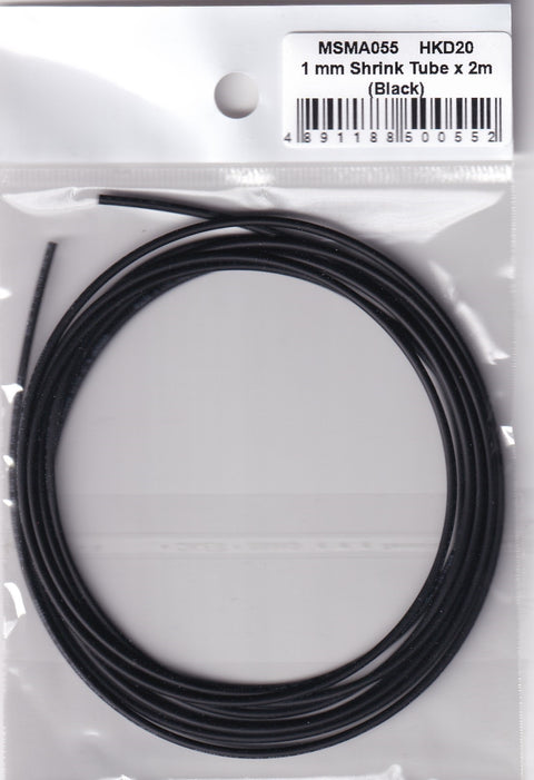 MSM Creation MSMA055 1mm Heat Shrink Tubing x 2m (Black)