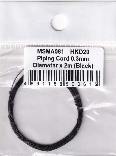 MSM Creation MSMA061 Piping Cord, Diameter 0.3mm x 2m (Black)