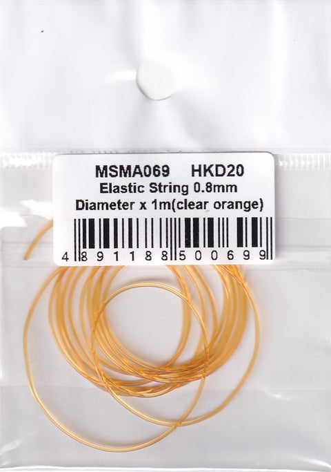 MSM Creation MSMA069 Elastic string, 0.8mm diameter x 1m (clear orange)