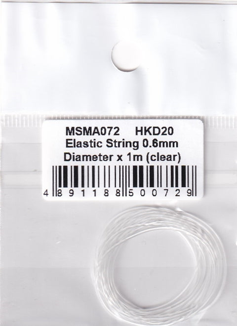MSM Creation MSMA072 Elastic string, 0.6mm diameter x 1m (clear)