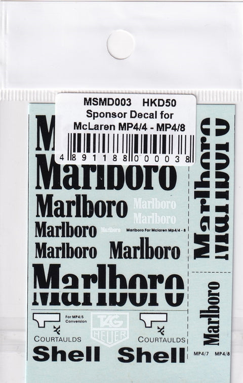 MSM Creation MSMD003 1/20 Universal Marlboro Tobacco Decals for McLaren MP4/4 – MP4/8