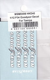 MSM Creation MSMD099 1/12 Tyrrell P34 Goodyear Optional Decals (for Tamiya)
