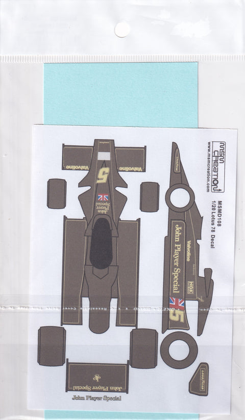 MSM Creation MSMD108 1/20 Lotus 78 Full Decal Set (for Tamiya)