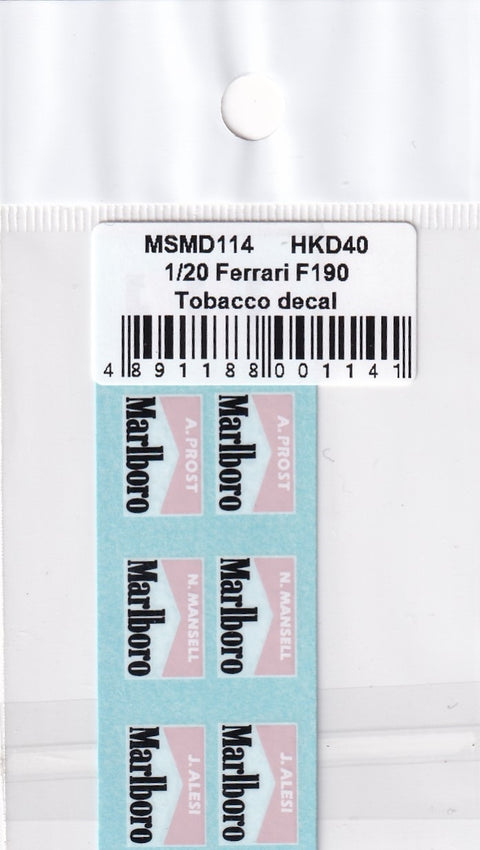 MSM Creation MSMD114 1/20 Ferrari F190 641 Marlboro Tobacco Decals (for Fujimi)