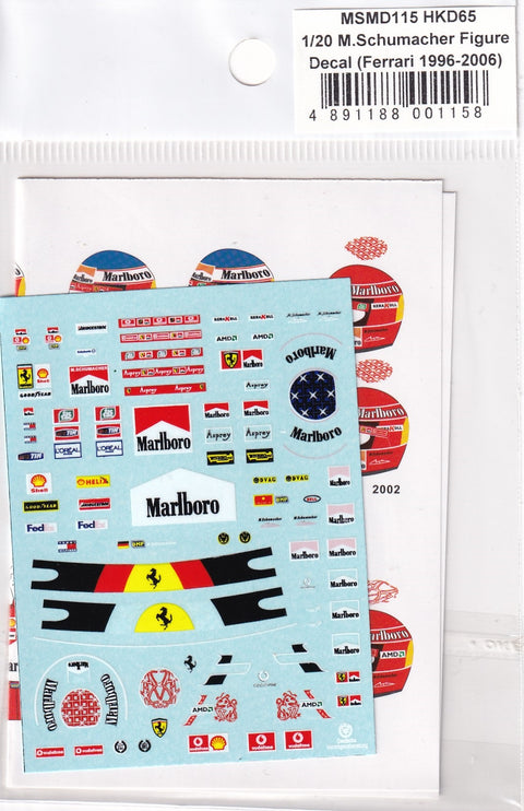 MSM Creation MSMD115 1/20 Decals for M. Schumacher Figure (Ferrari 1996–2006)