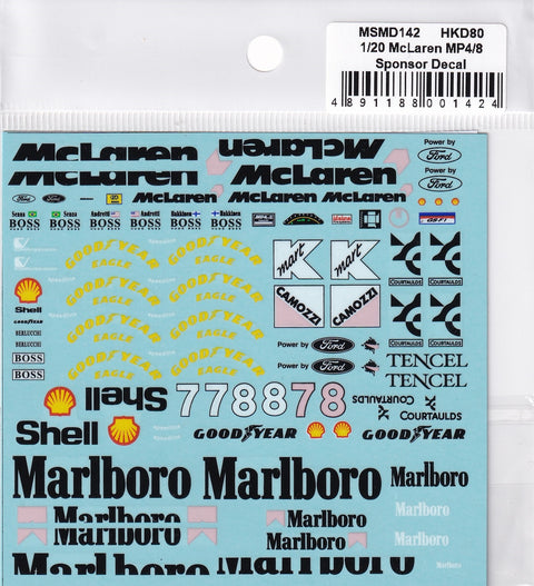 MSM Creation MSMD142 1/20 McLaren MP4/8 Full Decal Set (for Tamiya)