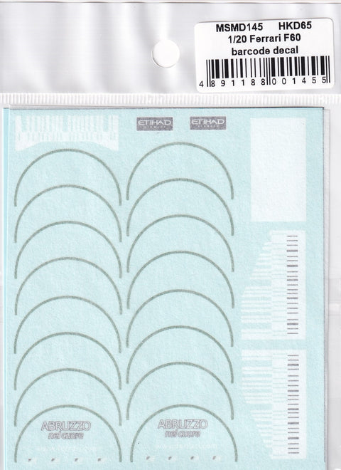 MSM Creation MSMD145 1/20 Ferrari F60 Barcode Decals (for Tamiya 20059)