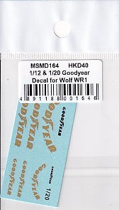 MSM Creation MSMD164 1/12・1/20 Wolf WR1 Goodyear Optional Decals (for Tamiya)