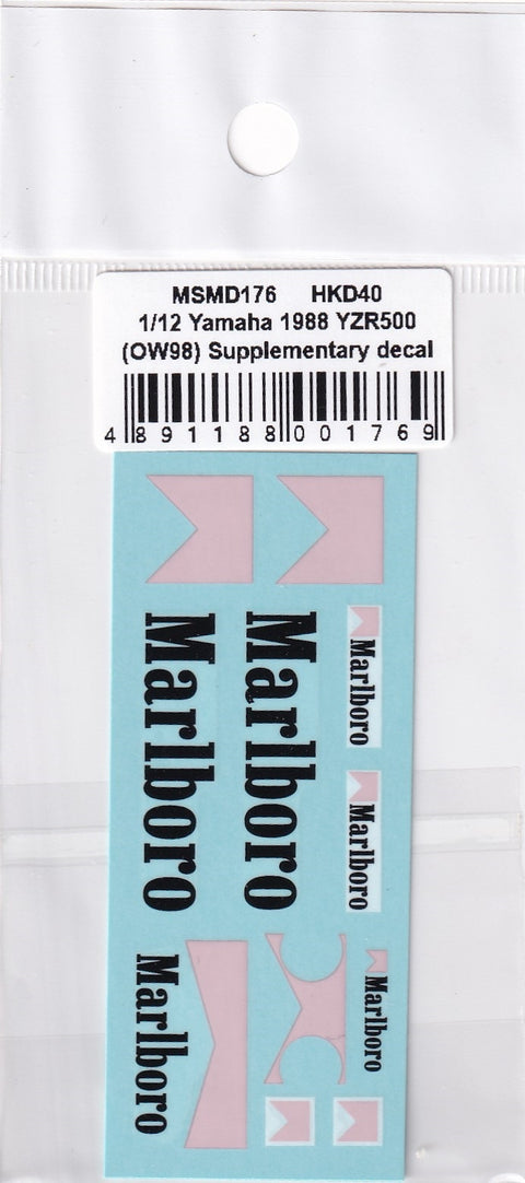 MSM Creation MSMD176 1/12 Yamaha YZR500 (OW98) 1988 "Marlboro" Decals (for Hasegawa kit)