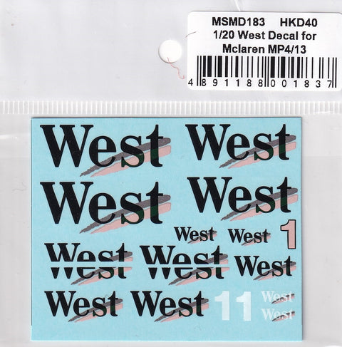 MSM Creation MSMD183 1/20 McLaren MP4/13 Mercedes "West" Decals (for Tamiya)