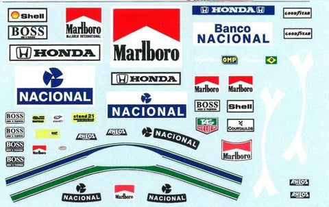 MSM Creation MSMD185 1/12 Ayrton Senna Figure Decals (McLaren 1988/1991)