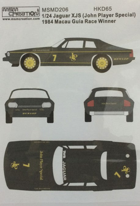 MSM Creation MSMD206 1/24 Jaguar XJS 1984 Macau Guia Race "John Player Special" – Tom Walkinshaw (Compatible with Hasegawa kit)