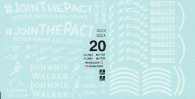 MSM Creation MSMD229 1/20 McLaren MP4/30 Supplemental Decals (Johnnie Walker)