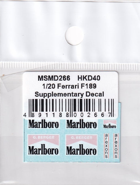 MSM Creation MSMD266 1/20 Ferrari F189 Supplemental Decals (for Tamiya)