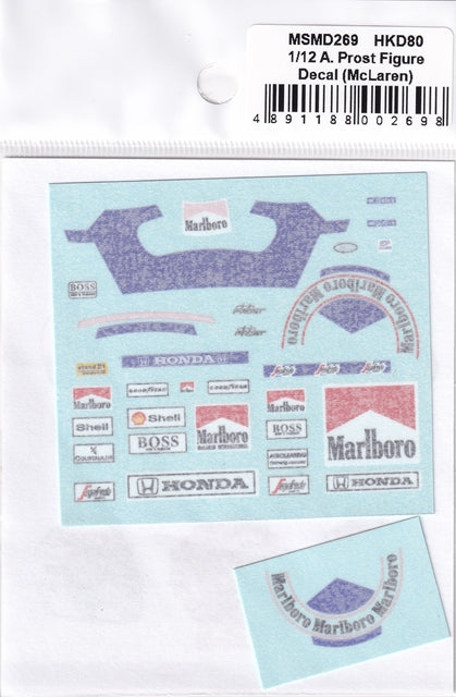 MSM Creation MSMD269 1/12 Alain Prost Figure Decals (McLaren) (for Meng Model / Model Factory Hiro)