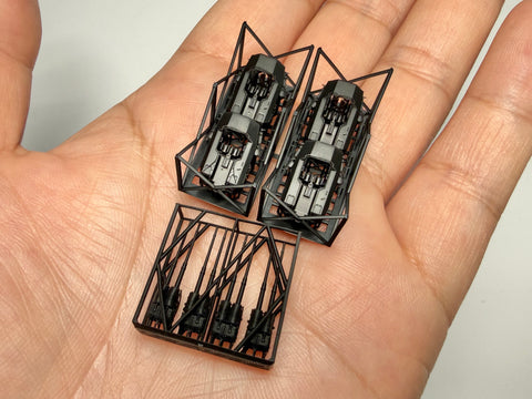 MUYI Model G350002 1/350 German Navy 105mm SK C/33 Gun (LC/37 Twin Mount) – Ultra-Precise 3D Printed Kit (Set of 4)