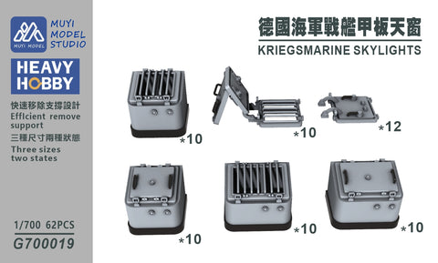 MUYI Model G700019 1/700 German Navy Skylight – Ultra-Precise 3D-Printed Kit (62 Parts)