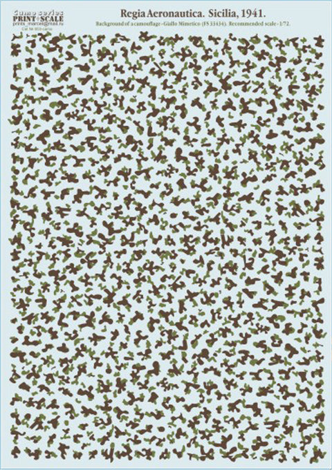 Print Scale 003-camo 1/72 Regia Aeronautica Camouflage Decal Sicilia 1941