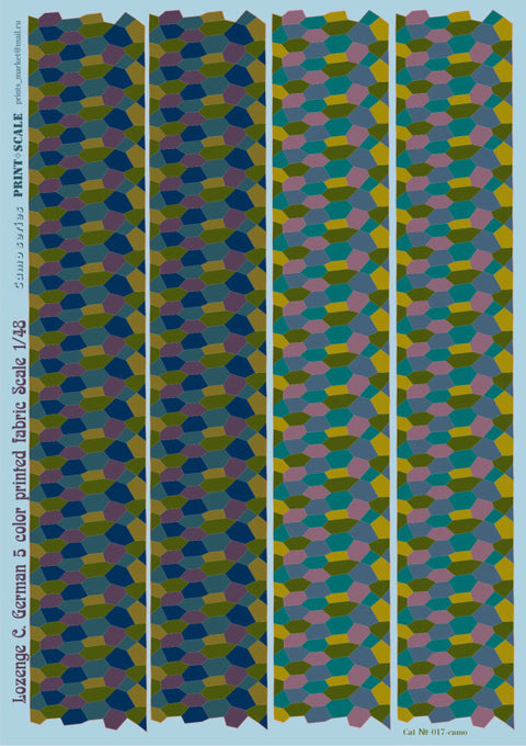 Print Scale 017-camo 1/48 German 5-Colour Lozenge Printed Fabric 017-camo 1/48