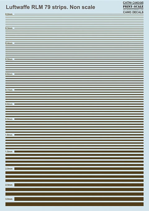 Print Scale 045-camo Non Slace Luftwaffe RLM 79 Strips Camouflage 045 Non Scale