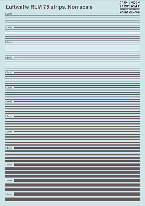 Print Scale 046-camo Non Slace Luftwaffe RLM 75 Strips Camouflage 046 Non Scale