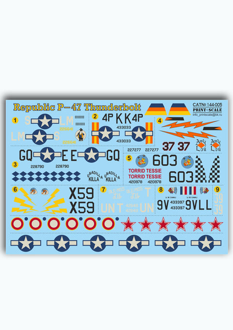 Print Scale 144-005 1/144 Republic P-47 Thunderbolt 144-005 Scale 1/144