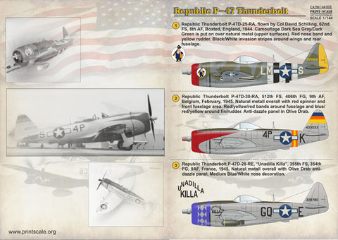 Print Scale 144-005 1/144 Republic P-47 Thunderbolt 144-005 Scale 1/144
