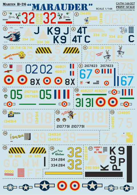 Print Scale 144-007 1/144 Martin B-26 Marauder 144-007 Scale 1/144