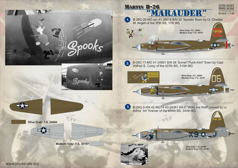 Print Scale 144-007 1/144 Martin B-26 Marauder 144-007 Scale 1/144