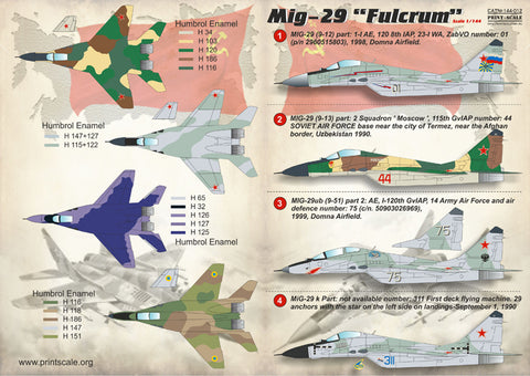 Print Scale 144-012 1/144 MiG-29 Fulcrum 144-012 Scale 1/72