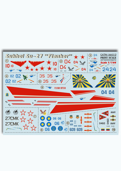 Print Scale 144-013 1/144 Sukhoi Su-27 Flanker 144-013 Scale 1/144