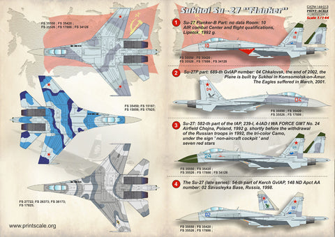 Print Scale 144-013 1/144 Sukhoi Su-27 Flanker 144-013 Scale 1/144